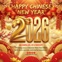 Orange Chinese New Year Celebration Instagram Post template