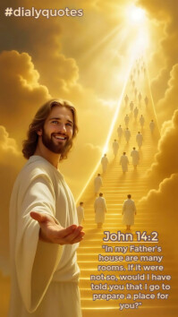 Orange Christian Dialy Quotes John 14:2 Template Design Social Media Instagram Story