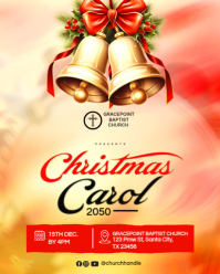 Orange  Christmas Carol Church Flyer Template – Festive, Elegant & Ready To Edit Instagram Portrait