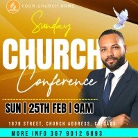 Orange Church Event Flyer Instagram Post template