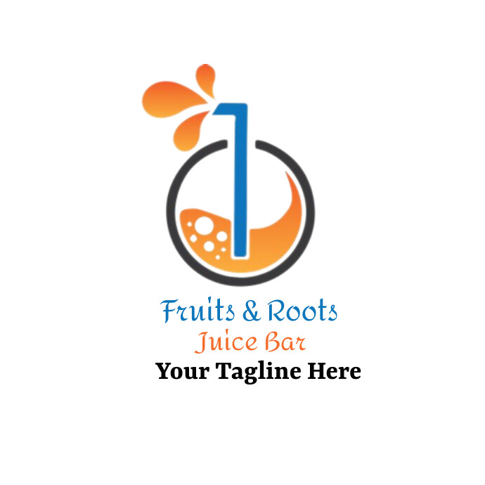orange circle Fruits Juice bar logo Logótipo template