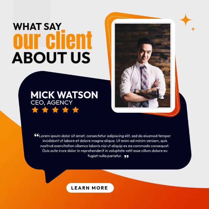 Orange Client Testimony Template | PosterMyWall