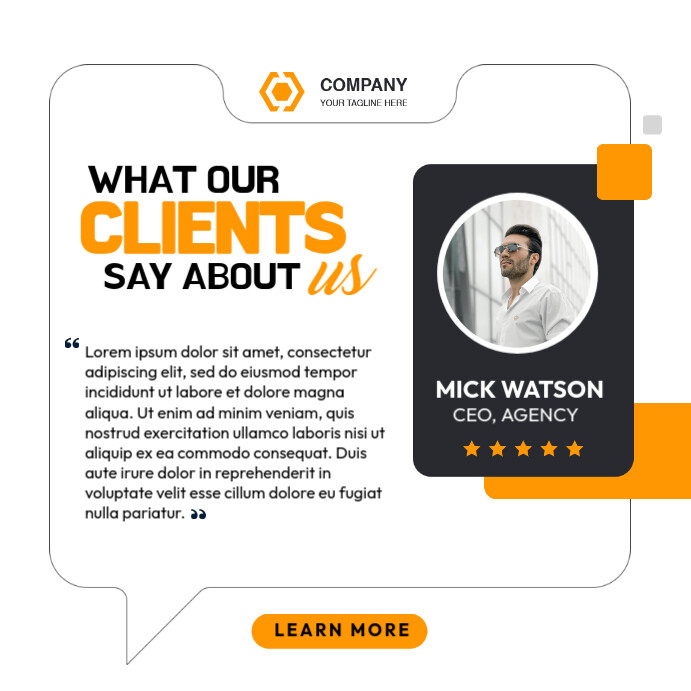 Testmony Design Client Testimonial Instagram Ad Template | PosterMyWall
