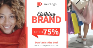 Orange Clothing brand ads Facebook Shared Image template