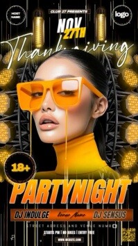 Orange Club Party Event Ad Design Template Digital