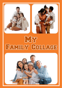 Orange Collage Frame A4 template