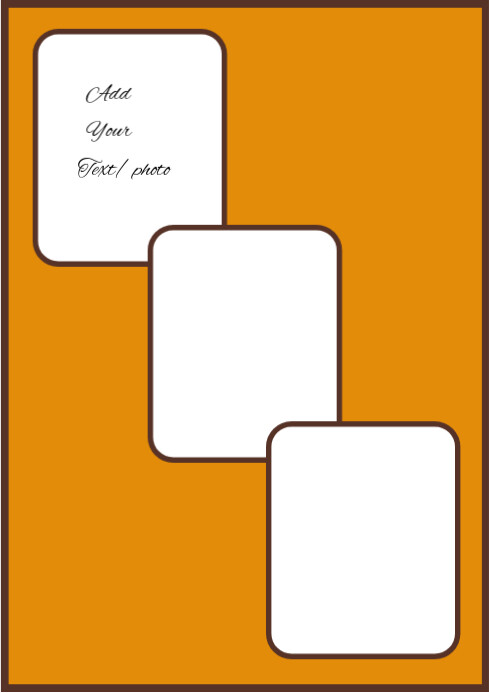 Orange Collage Frame  A4 template