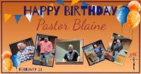 Orange Collage Orange  Facebook Shared Image Birthday Banner template