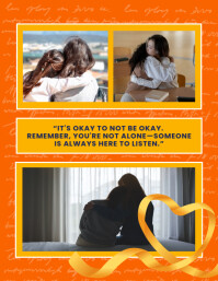 Orange Collage Suicide Prevention Flyer (us Letter) Iflaya (Incwadi ye-US) template