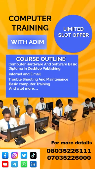 Orange Computer Training Program Instagram Reel Video Template ...