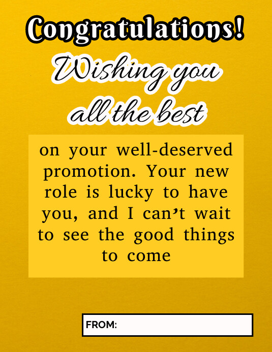 Congratulations Draft Orange Congratulations On Your Promotion Desi Template | PosterMyWall