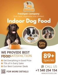 Orange dog food social media post ใบปลิว (US Letter) template