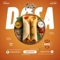 Orange Dosa Restaurant Promotion Square (1:1) template