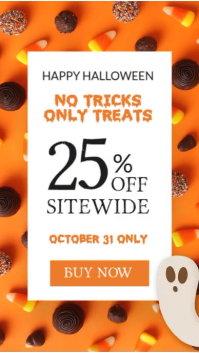 orange Editable Halloween Sales | No Tricks Only Treats | Halloween Discount Instagram Story template