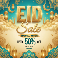 Orange Eid Sale Instagram Post template