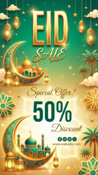 Orange Eid Sale Instagram Story template