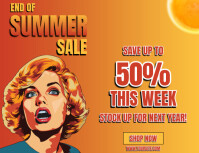 Orange  End Of Summer Sale Ad Flyer (us Letter) template