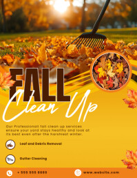 Orange Fall Clean Up Flyer (us Letter) template
