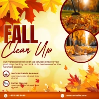 Orange Fall Clean Up Instagram Post template