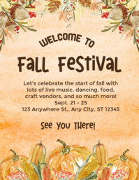 Orange Fall Festival  Flyer (us Letter) template