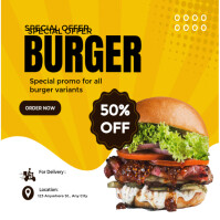 Orange  Fast Food Instagram Post template