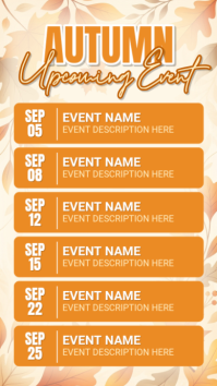 Orange Autumn Event Schedule Instagram-verhaal Template