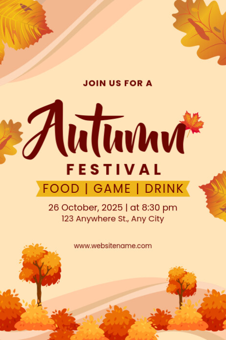 Copy of Orange Floral Autumn Festival Poster | PosterMyWall