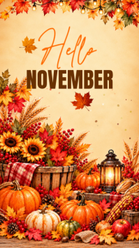Orange Autumn Greetings Instagram Story Template