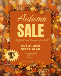 红色 Autumn Sale Instagram Portrait Template