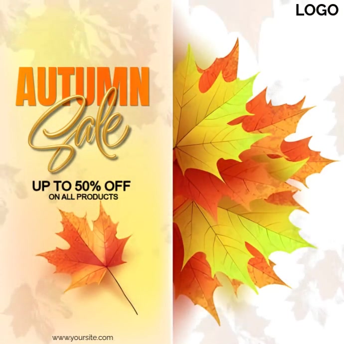 Copy of Orange Floral Autumn Sale Instagram video Post | PosterMyWall