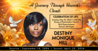 Orange Floral Celebration of Life Facebook Shared Image template