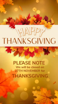 Orange Floral Closed Notice Template  Instagram Story