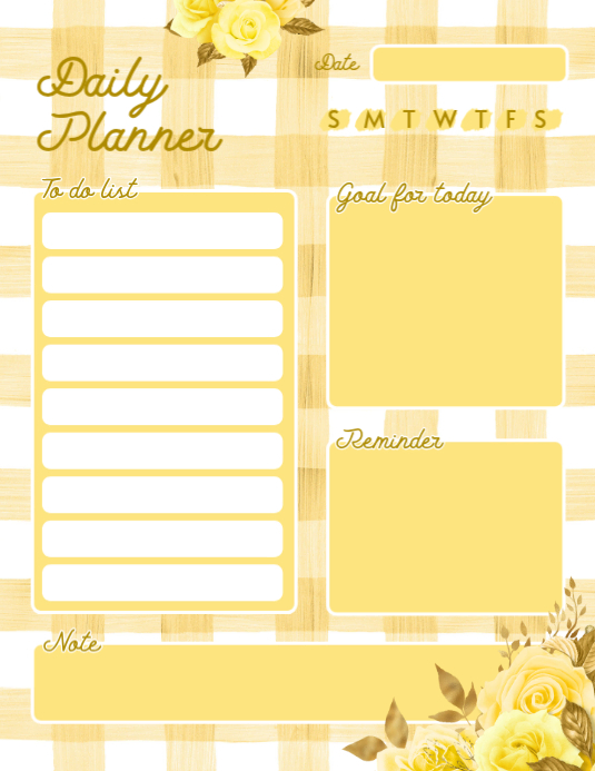 Orange Floral Daily Planner Flyer Template | PosterMyWall