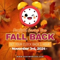 Orange Floral Daylight Saving Time Pos Instagram template