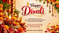 Oranje Diwali Wallpaper งานแสดงผลงานแบบดิจิทัล Template