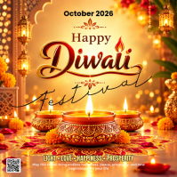Orange Diwali Celebration Pos Instagram Template