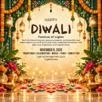 Orange Diwali Celebration Instagram-Beitrag Template
