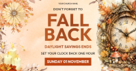 Orange Daylight Savings Reminder Facebook Shared Image Template