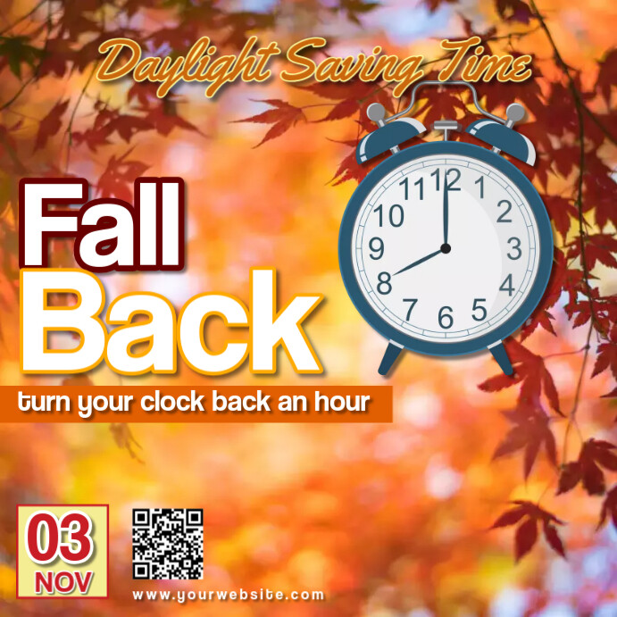 Fall Back Machine Pos Copy of Orange Floral Fall Back Pos Instagram | PosterMyWall