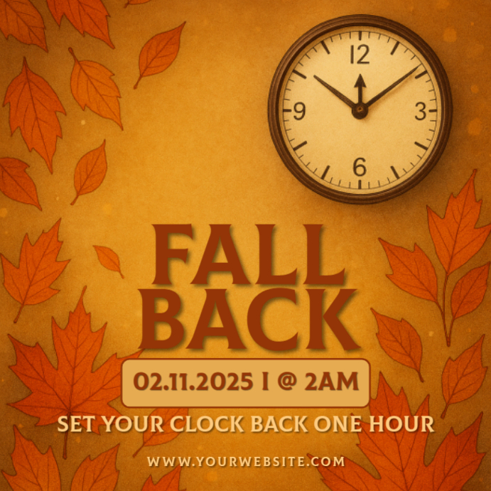 Orange Floral Fall Back Pos Instagram Template | PosterMyWall