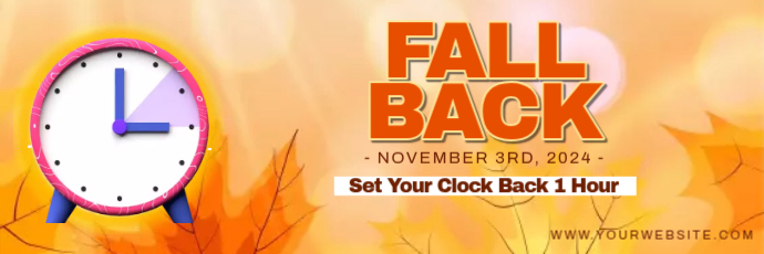 Orange Floral Fall Back Tajuk Twitter Template | PosterMyWall