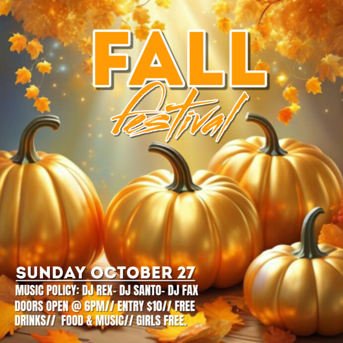 Copy of Orange Floral Fall Festival Instagram Post | PosterMyWall