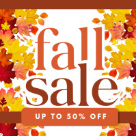 Orange Floral Fall Sale Instagram Post template