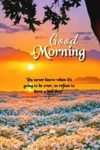 Orange Floral Good Morning  Banner 4' × 6' template