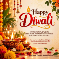 Oranje Diwali Celebration Persegi Template