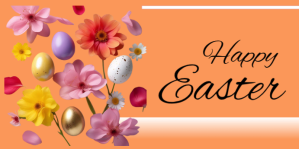 Orange Floral Happy Easter Eventbrite Banner template