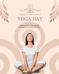 Orange Floral Happy Yoga Day Instagram Portrait template
