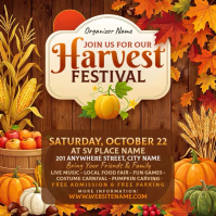 Arancione Harvest Festival Persegi Template