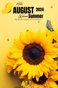 Hello August Newsletter Hello August 2024 Poster Template | PosterMyWall
