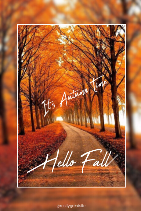 Copy of Orange Floral Hello Fall Poster | PosterMyWall